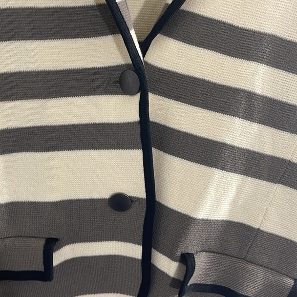 Loft Women's NWOT Grey, black and white structured sweater blazer, Size S - Picture 2 of 9